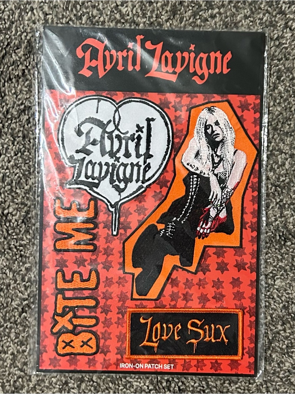 Avril Lavigne Red & Black 'Love Sux' Wall Patch Set